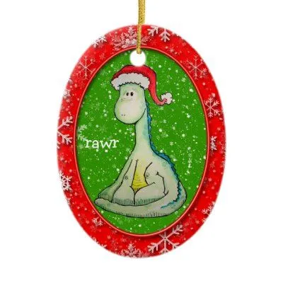 RAWR! Dinosaurio del navidad (bilateral, anticuad Ornato de Zazzle.