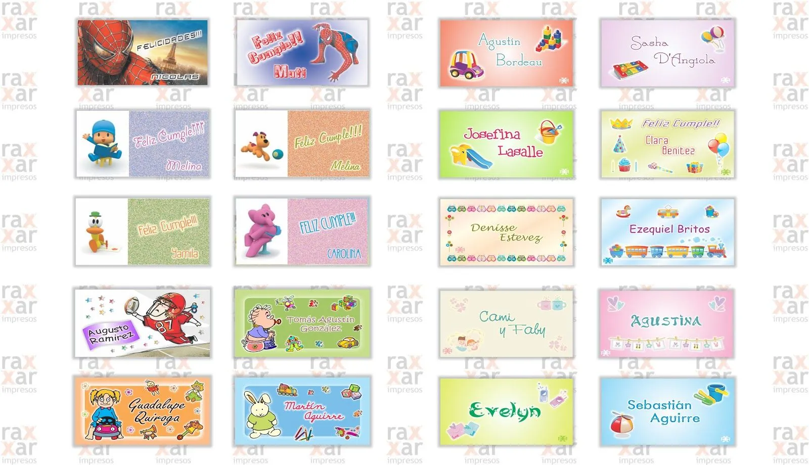 RaxxaR Impresos y Eventos: TARJETAS INFANTILES: Personales, Nacimiento