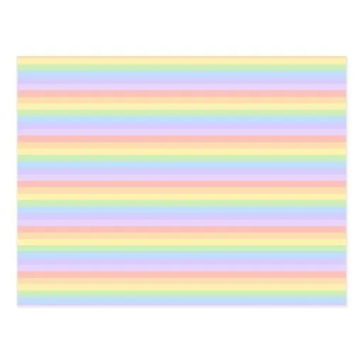 Rayas en colores pastel del arco iris postal de Zazzle.