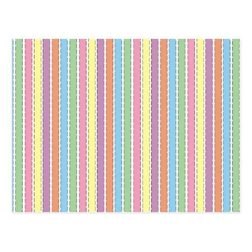 Rayas en colores pastel tarjetas postales de Zazzle.