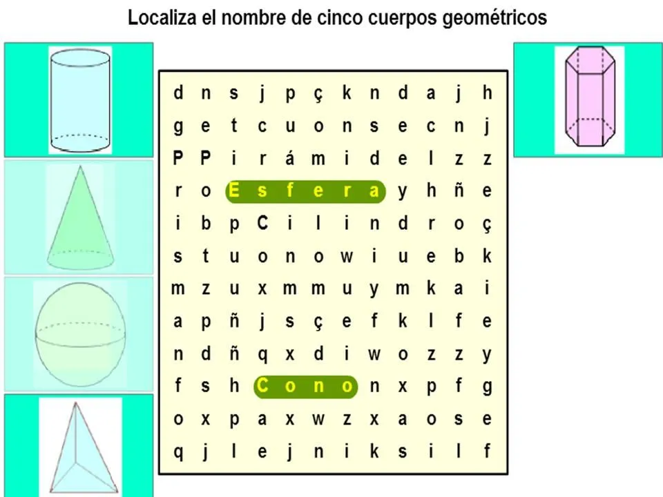 Tres en rayas ! : Cuerpos geométricos.