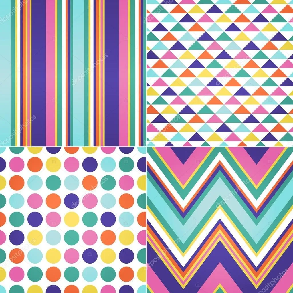 rayas inconsútiles, zig zag y lunares fondo — Vector stock ...