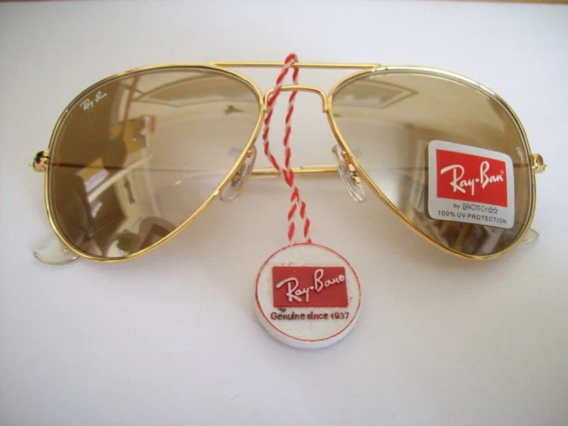  ... RayBan! Cuatro modelos » aviator-marco-dorado-espejados-detalle