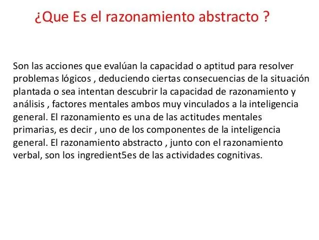 Que es el razonamiento abstracto