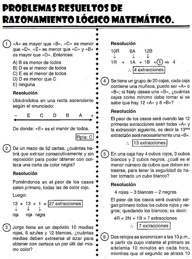 Razonamiento Lógico Matemático : Problemas Resueltos de ...