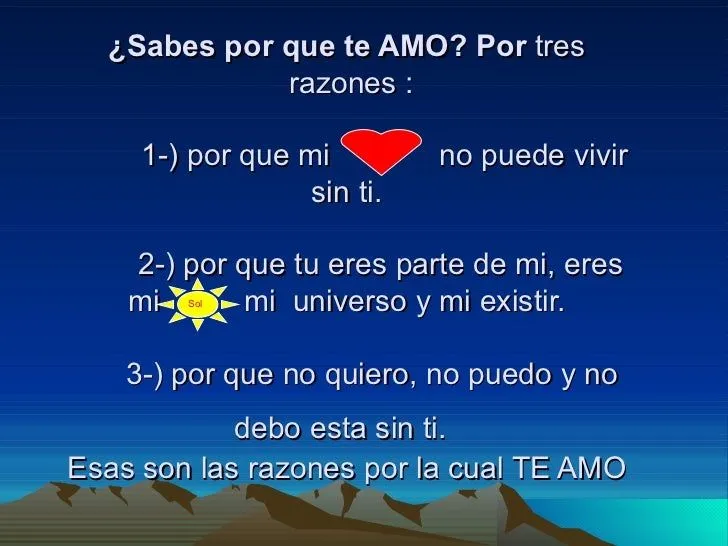 Razones por las que te amo - Imagui