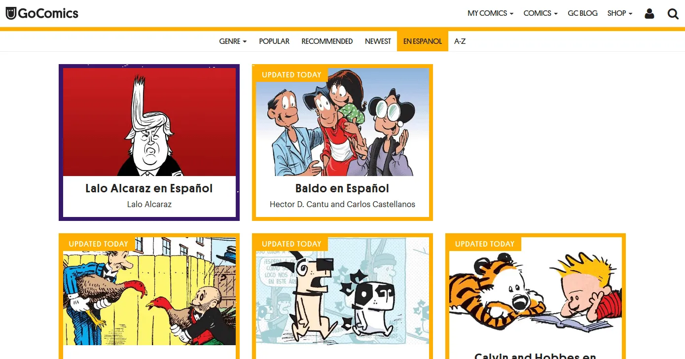 Reading Go Comics in Spanish (Español) via RSS - Dado Que