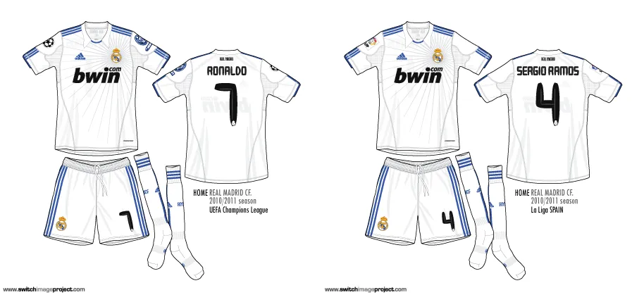 Real Madrid 2010-11 home kits