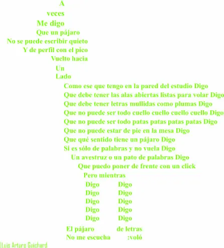 Realidad y márgenes: Dos poemas en forma de pájaro