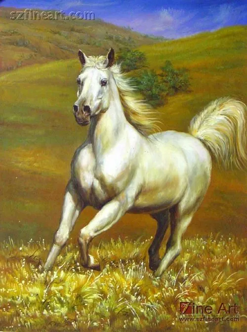 Realista pintura al óleo animal de caballo en la lona-Pintura y ...