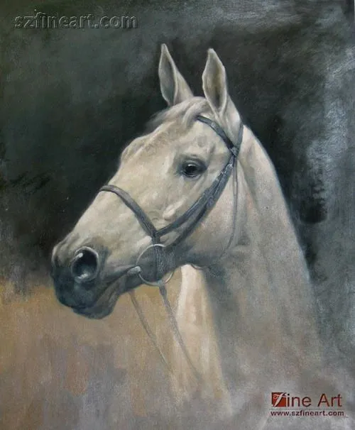 Realista pintura al óleo animal de caballo en la lona-Pintura y ...