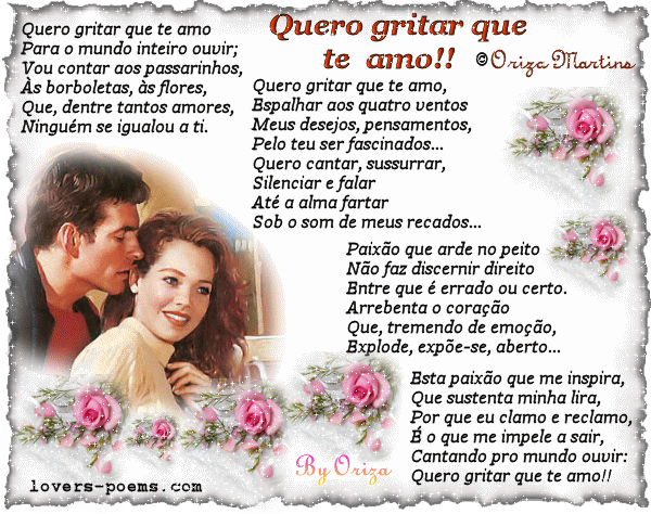 Quero gritar que te amo!! - Felicidade - Poemas de Oriza Martins ...