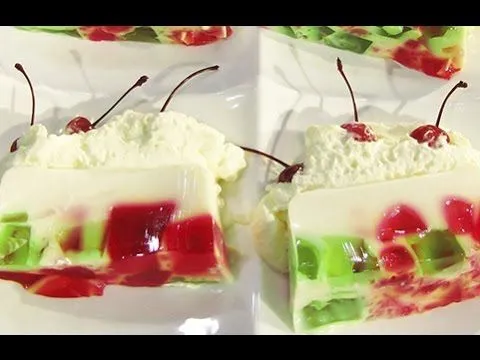 Receta. Alegres gelatinas de colores navideños - YouTube