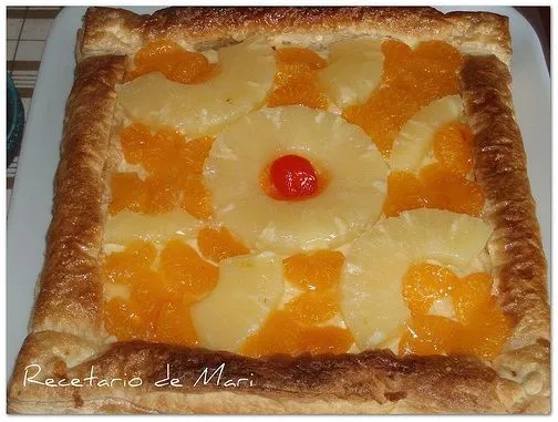 El Recetario de Mari: Hojaldre con crema pastelera y frutas