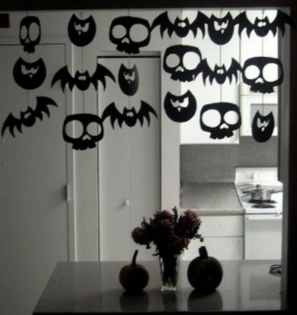 Recibidor decorado para Halloween