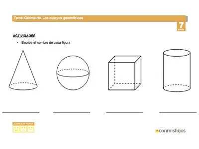 Reconocer figuras geométricas. Ficha escolar para niños