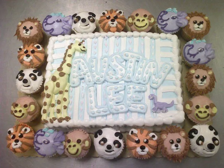 Animal Baby shower cake by ~TheForest on deviantART