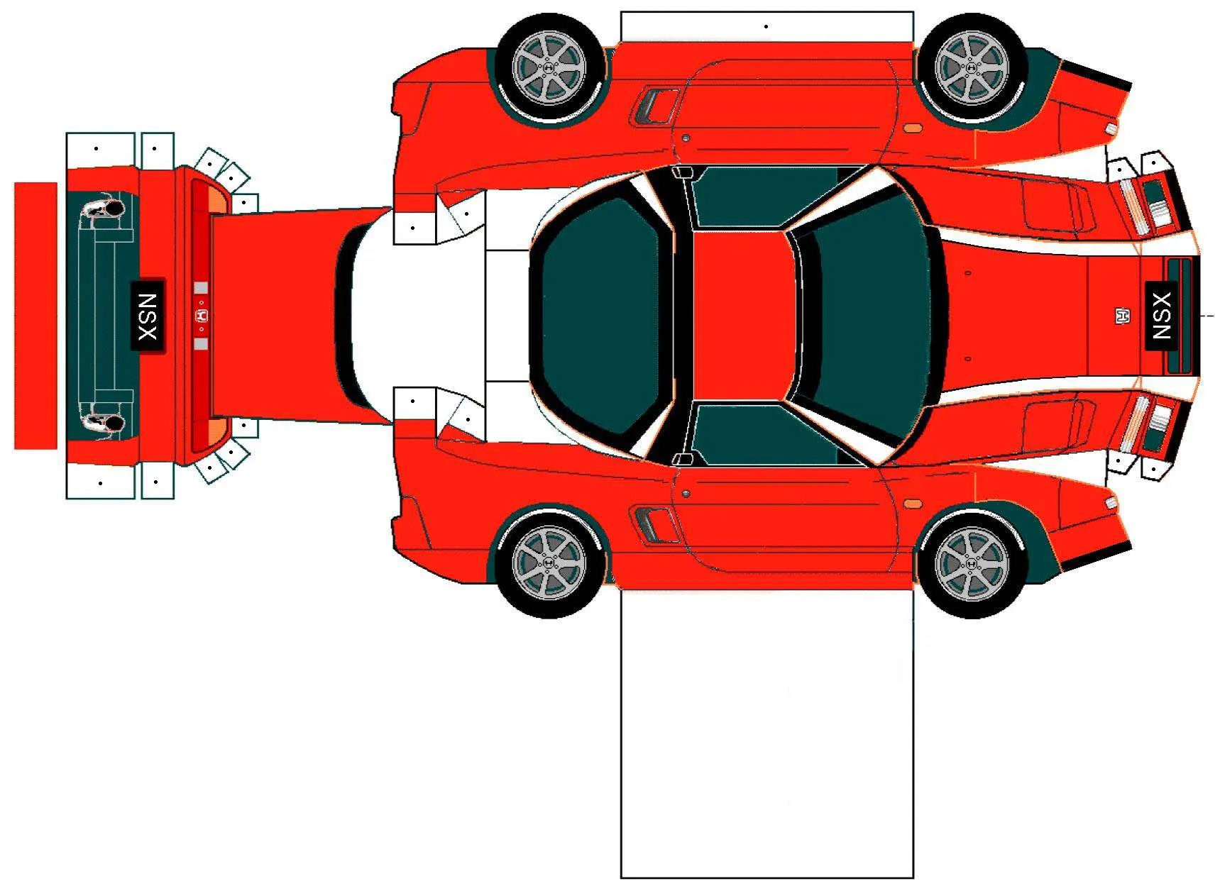 Recortable automóvil Honda NSX. Teby y Tib - Portal Infantil