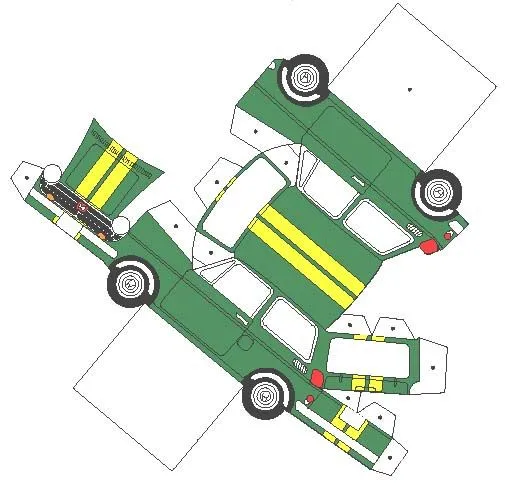 Recortable coche Mini Alpine. Teby y Tib - Portal Infantil