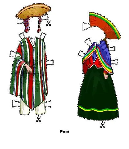 MOLDE PERU RECORTABLE TRAJE DE PERU