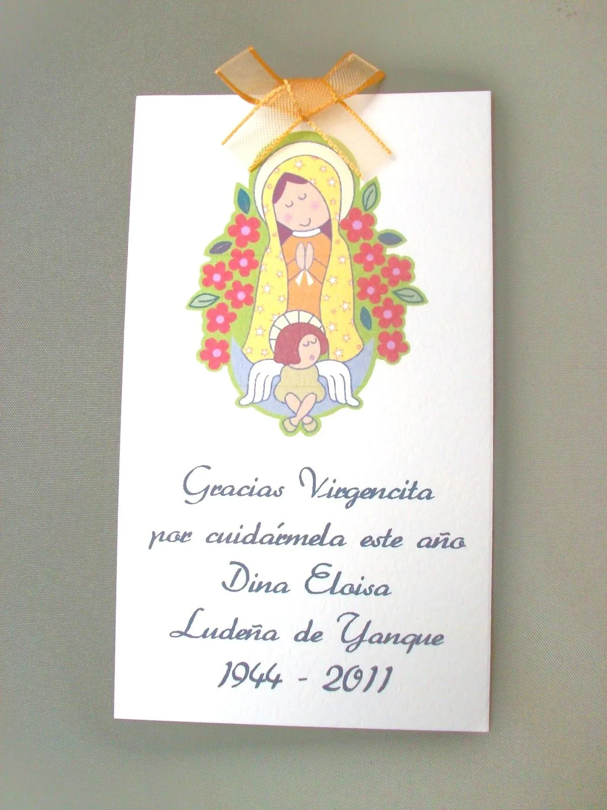 Recuerdos Cecile: Recuerdos de Misa del difuntos: virgencita plis