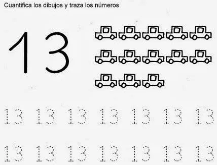 Mis recursos didácticos: Fichas para trabajar el número 13