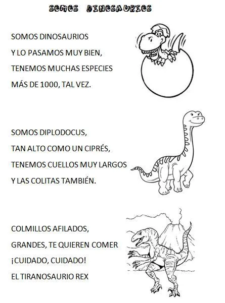 RECURSOS DE EDUCACION INFANTIL: CANCIÓN LOS DINOSAURIOS