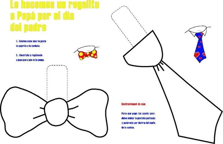 RECURSOS DE EDUCACION INFANTIL: PAJARITA Y CORBATA