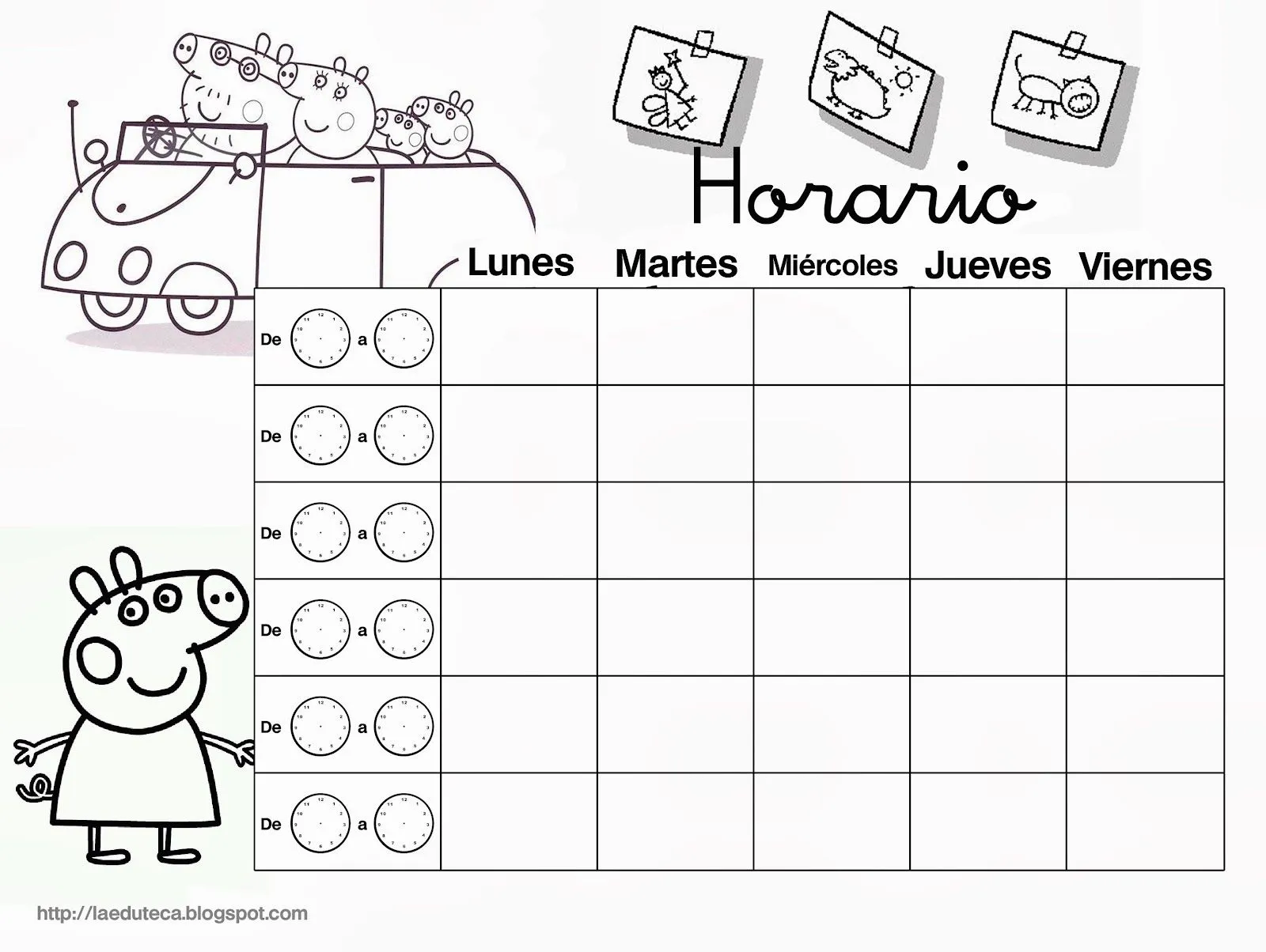 RECURSOS | Horarios para colorear ~ La Eduteca