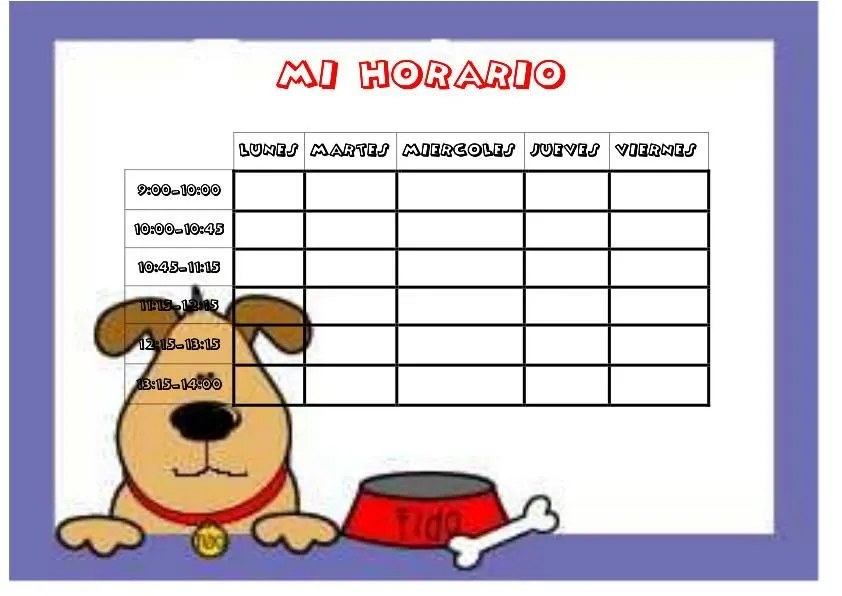 Recursos Infantiles: Horario