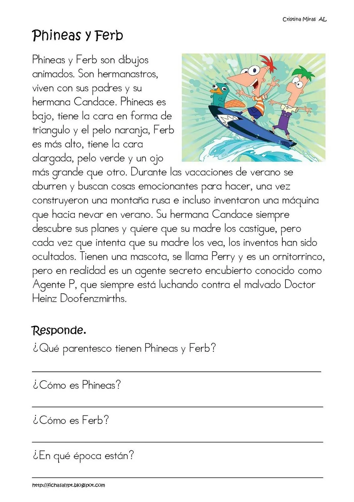 Recursos Infantiles: Lectura Comprensiva