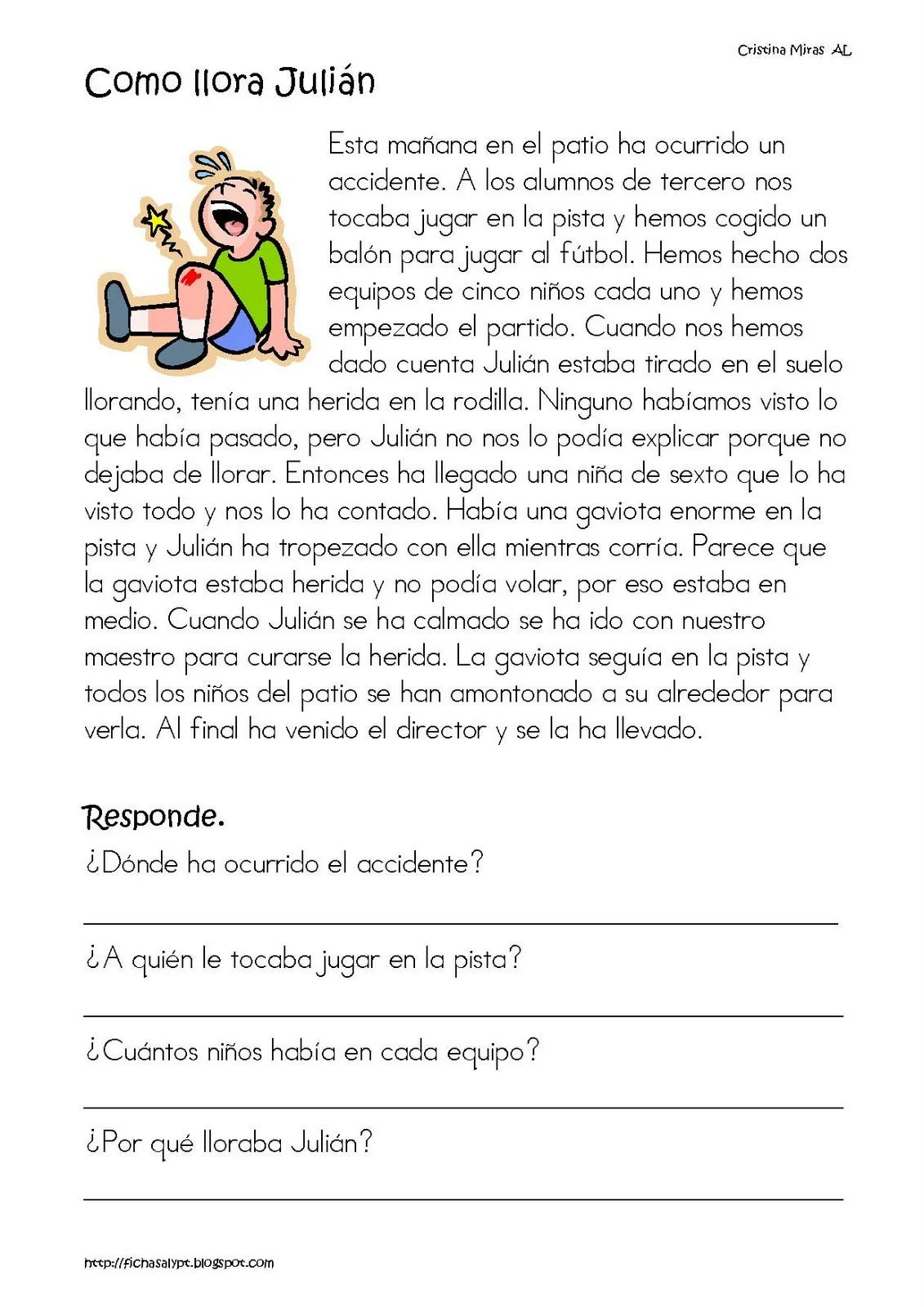 Recursos Infantiles: Lectura Comprensiva