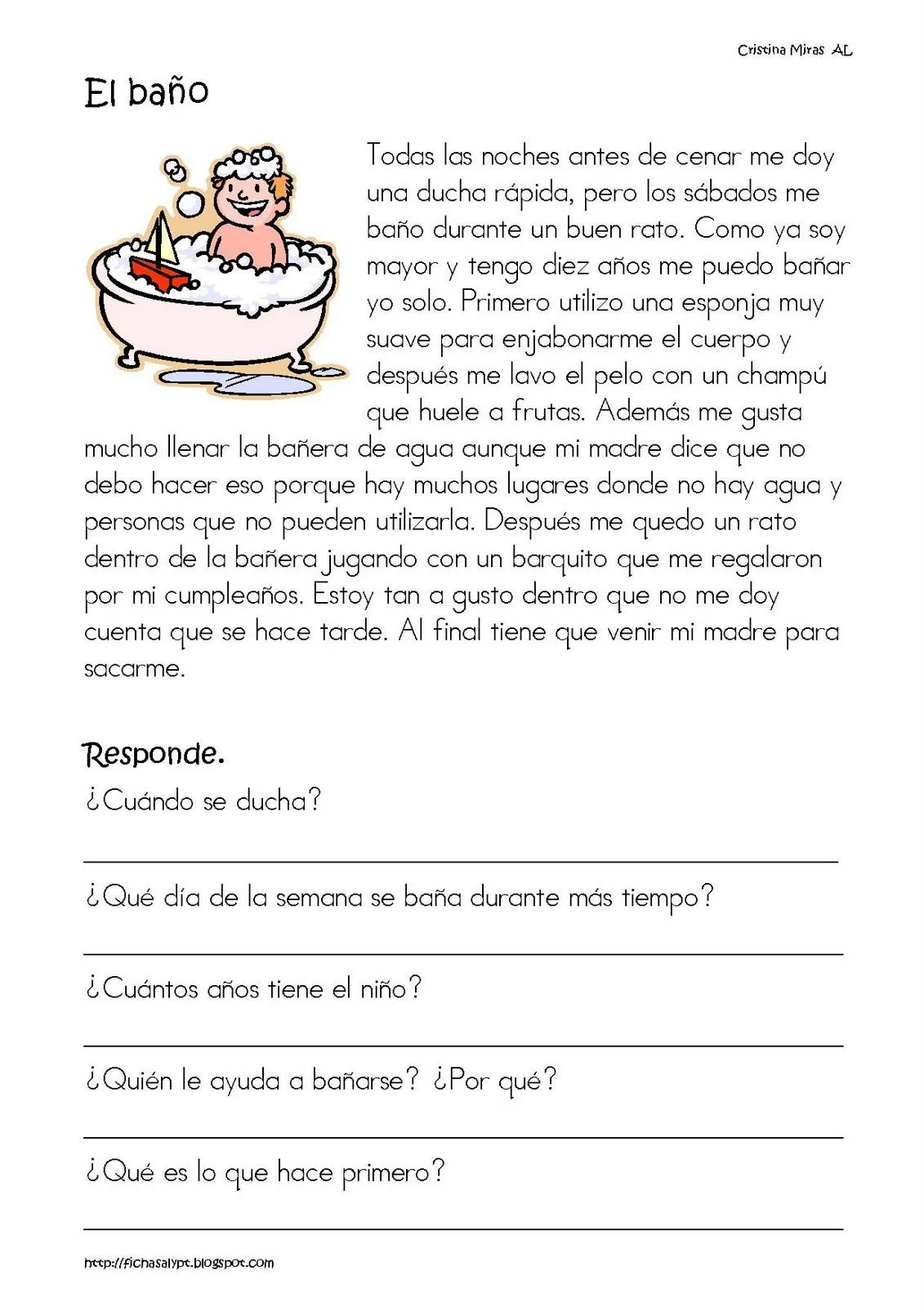 Recursos Infantiles: Lectura Comprensiva