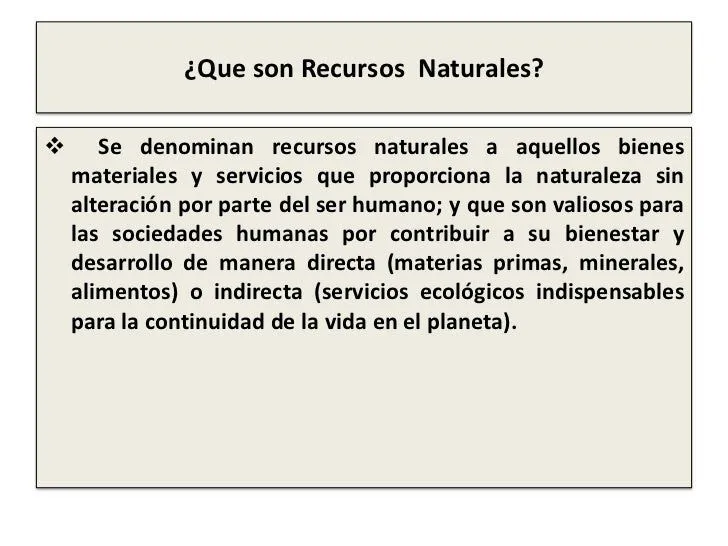 Que son recursos naturales