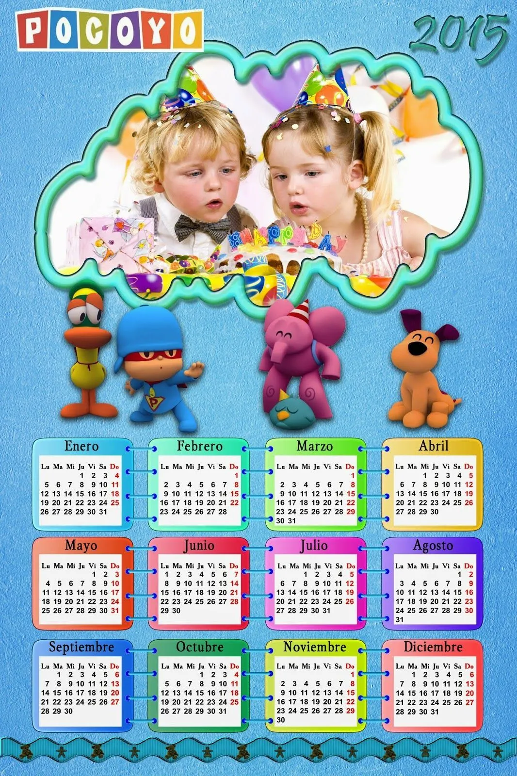 Recursos Photoshop Llanpac: Calendario del 2015 de Pocoyó para Photoshop ( Psd ... | Calendario 2016, Calendario 2017, Pocoyo