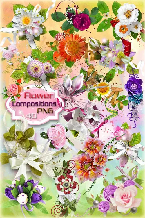 Recursos Photoshop Llanpac: Coleccion de clipart de flores para ...