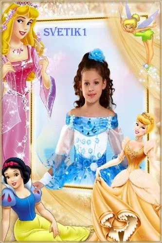 Recursos Photoshop Llanpac: Marco infantil Princesas Disney para ...