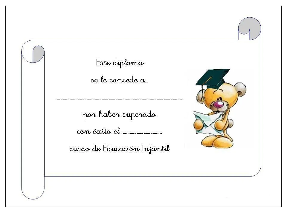 Recursos para Primaria e Infantil: Diploma infantil para imprimir