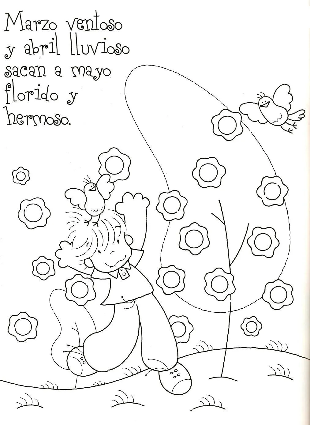 Recursos para Primaria e Infantil: Refranes de Primavera para colorear