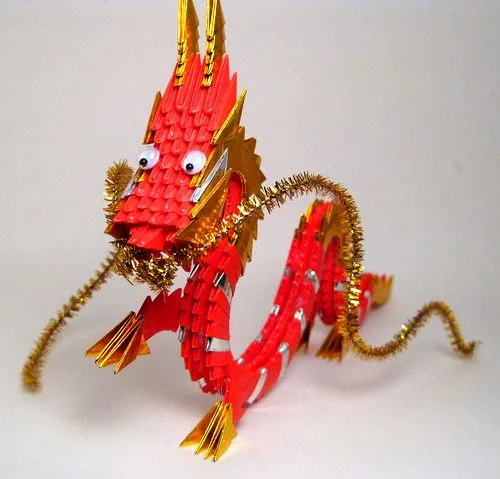 Red Dragon 3D Origami Sculpture (front) | Flickr - Photo Sharing!