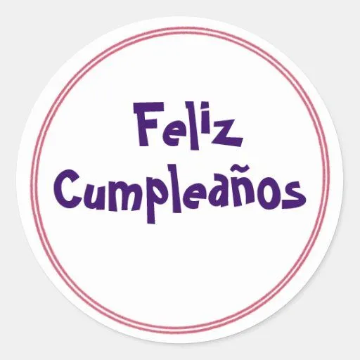 red outline circle, Feliz , Cumpleaños Round Stickers | Zazzle