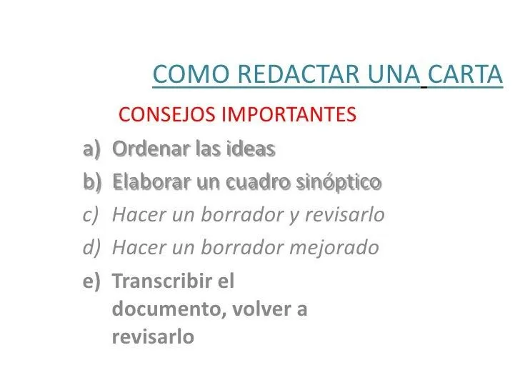 Como redactar una carta