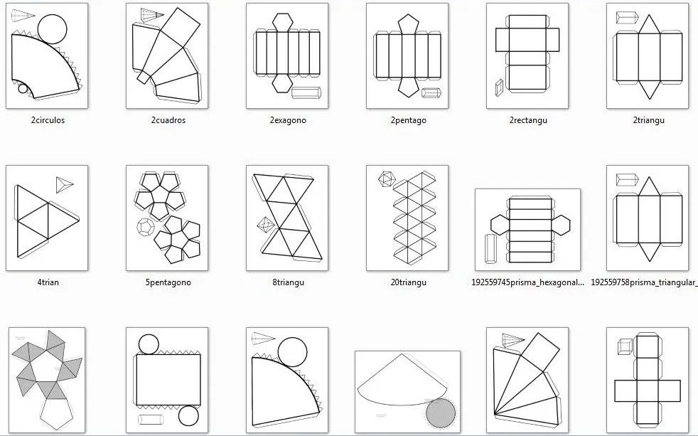 Redes de cuerpos geométricos para armar - Imagui