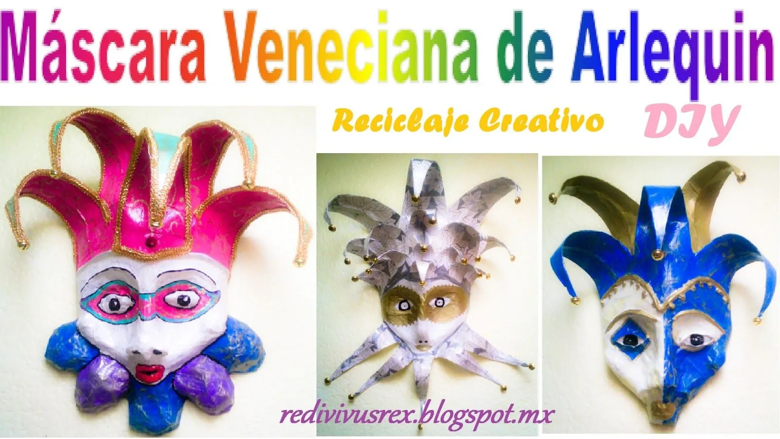 Redivivus Rex: Máscara Veneciana de Arlequin/reciclaje creativo/mascara  reciclada/diy/decoración