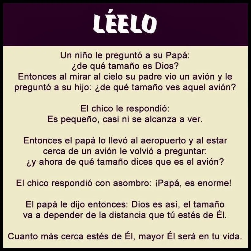 Reflexiones para TI y para MÍ: * Un niño le preguntó a su Papá ...