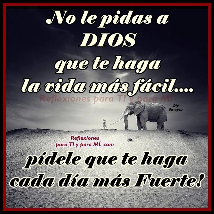 Reflexiones para TI y para MÍ: * No le pidas a DIOS que te haga la ...