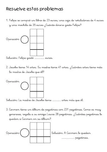 REFUERZO MATEMATICAS SEGUNDO PRIMARIA PARA IMPRIMIR | infantil 2.0