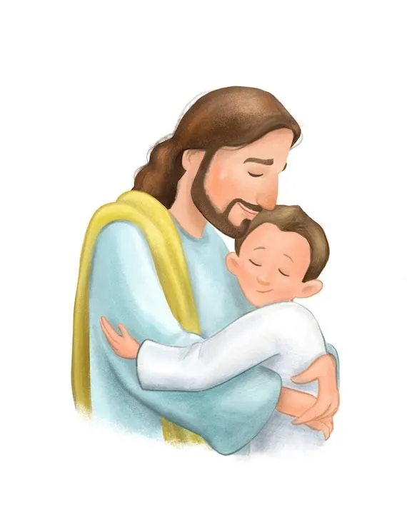 Regalo de bautismo para niño pequeño Cristo abrazando al - Etsy México