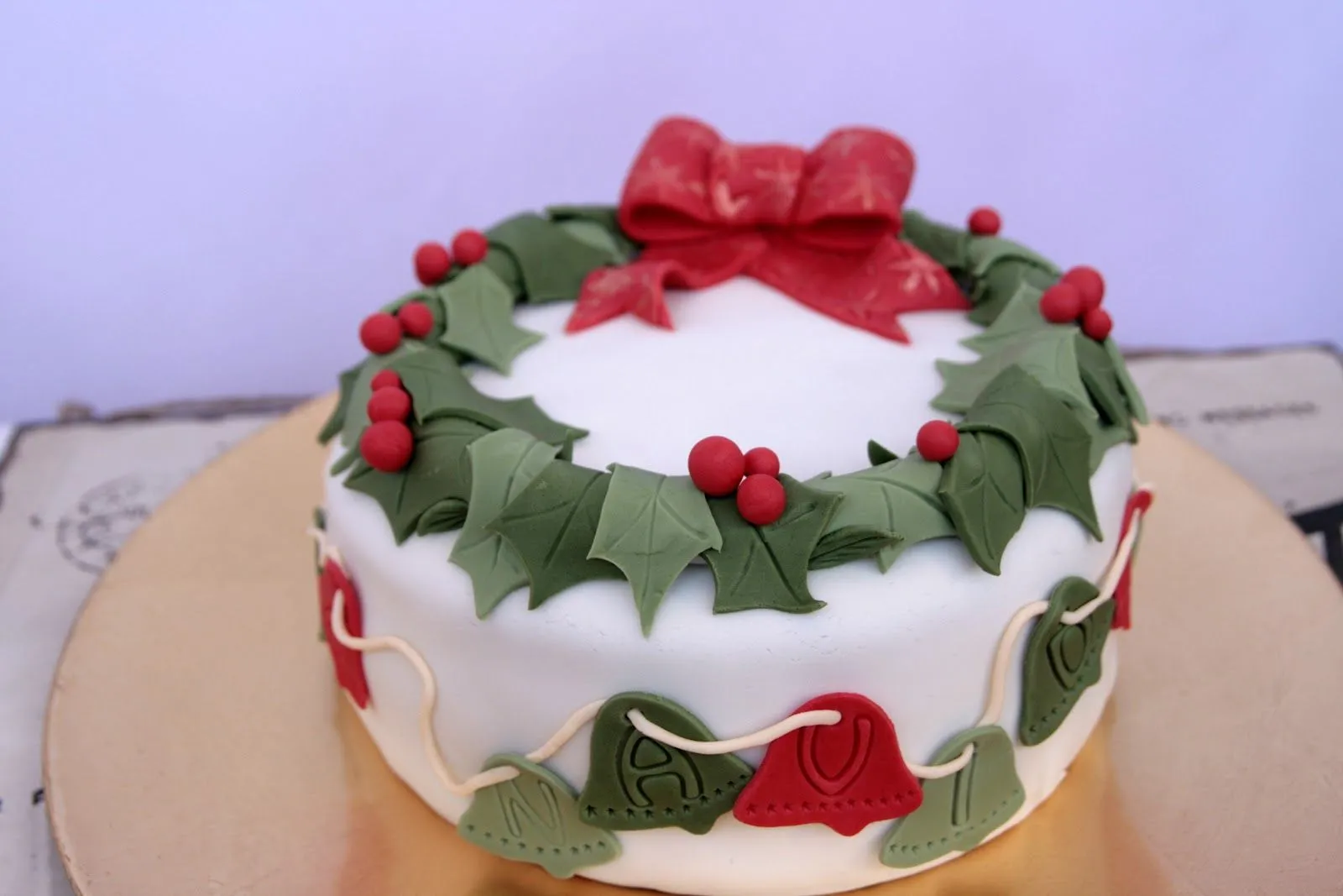 Regalos de azúcar: TARTA CORONA DE NAVIDAD