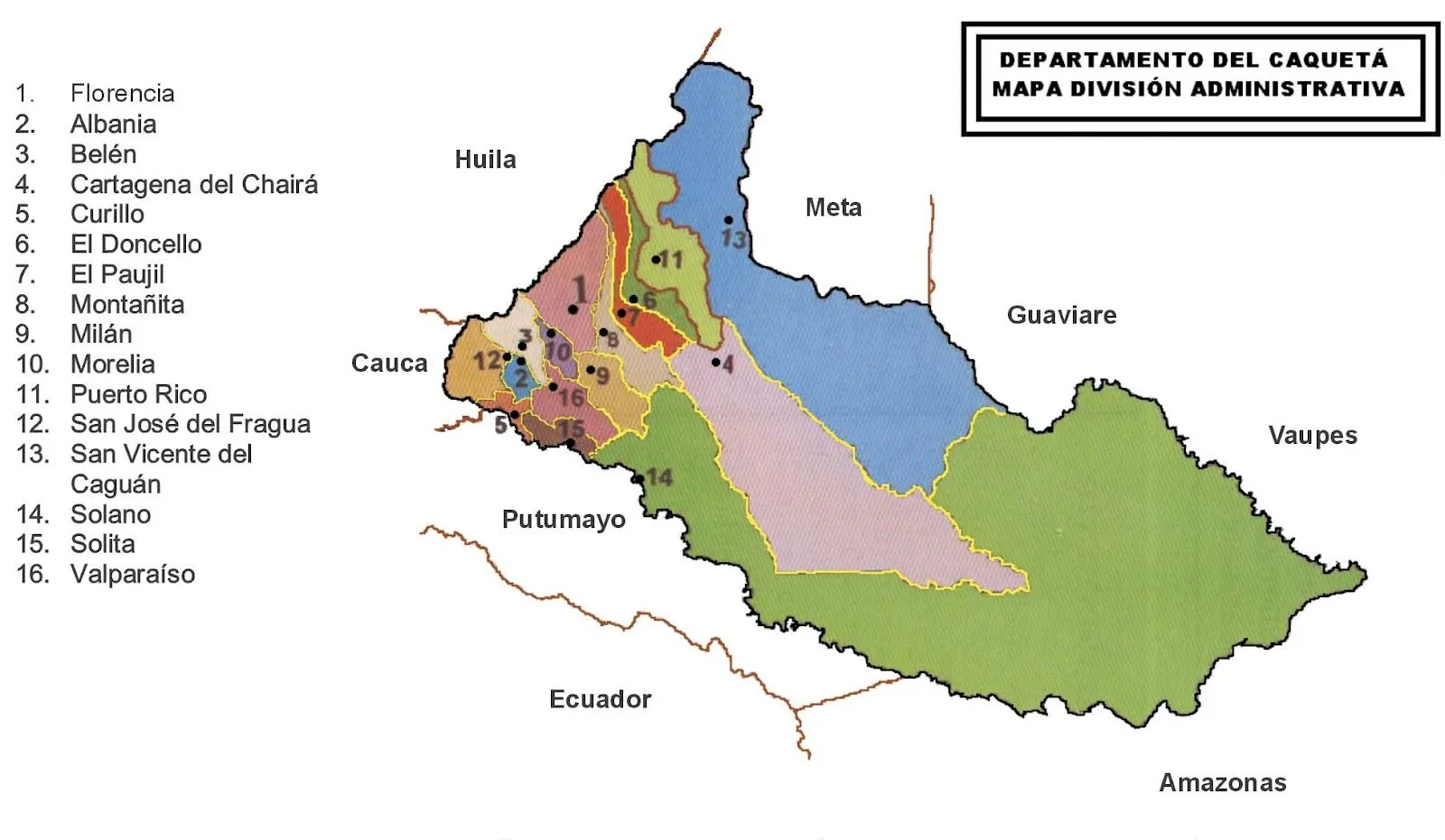 Región Amazónica: DEPARTAMENTO DEL CAQUETÁ